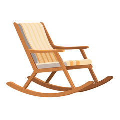 striped wooden rocking chair for home