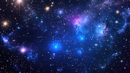 Fototapeta premium Deep space nebula, vibrant colors, countless stars