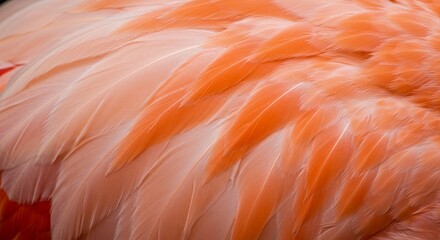 Detailed Photo of Flamingo Feathers Showcasing Pink and Orange Hues