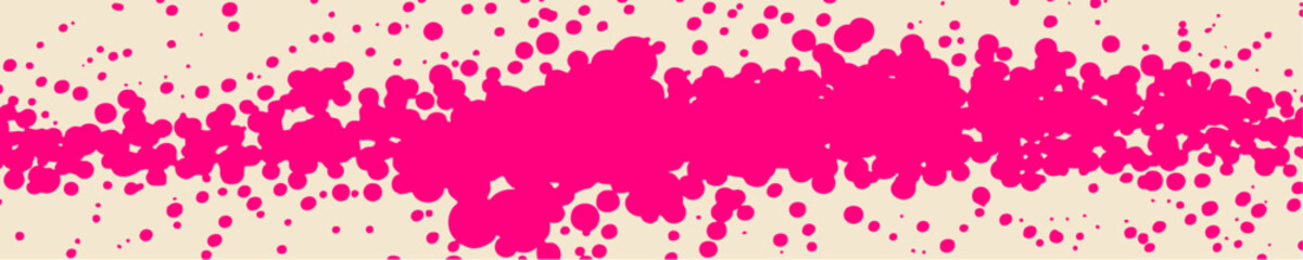 Vibrant vector pink paint splatter or ink blot texture on a cream background. Abstract, energetic grunge element ideal for banners, borders, or modern artistic accents.
