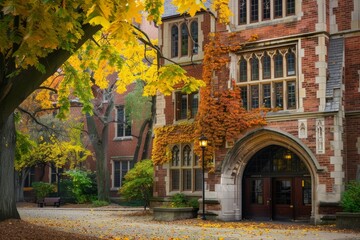 Majestic College Building with Historic Architecture and Grand Facade

