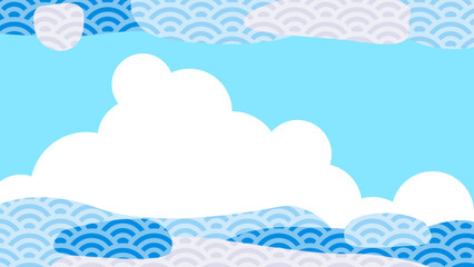 和柄パターンを使った北欧風デザインの壁紙【夏のイメージ】