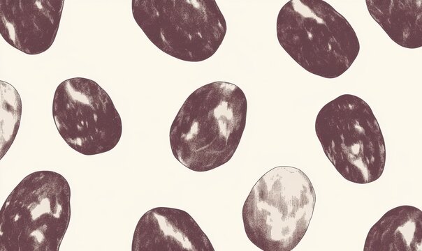 Sfondo di datteri disegnati a mano, motivo senza soluzione di continuit&agrave;