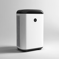 Modern white air purifier, sleek design, simple form