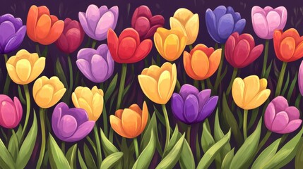 Spring card and banner design with cute hand-drawn flower patterns, perfect for Easter, birthday, and Mother’s Day greetings, festive floral art template  