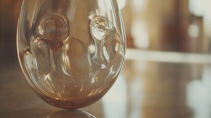 Abstract Glass Sculpture Artistic Closeup Modern Design