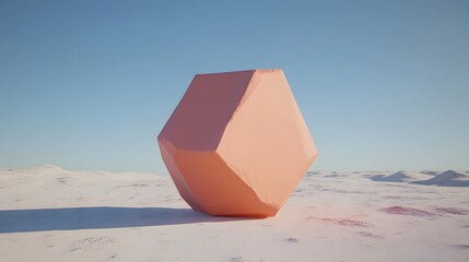 Naklejka premium Abstract Peach Geometric Shape in Desert Landscape