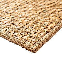 Modern Eco Straw Mat with a Natural Woven Texture Isolated on Transparent Background