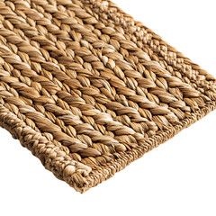 Modern Eco Straw Mat Featuring a Natural Woven Patt Isolated on Transparent Background