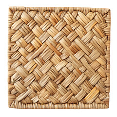 Modern Eco Straw Mat with a Natural Woven Design Isolated on Transparent Background