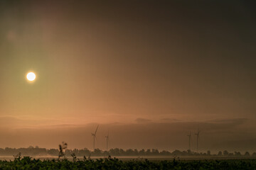 Sunrise in late autumn - in the Rhenish lignite mining area
