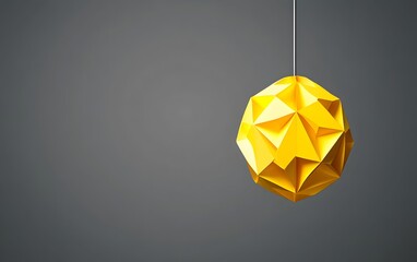 Abstract Yellow Geometric Hanging Sphere Minimalist Modern Design