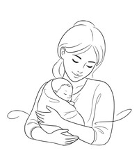 Mom with baby.  Unwavering love of mother