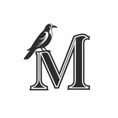 vector illustration of a bird with a sign