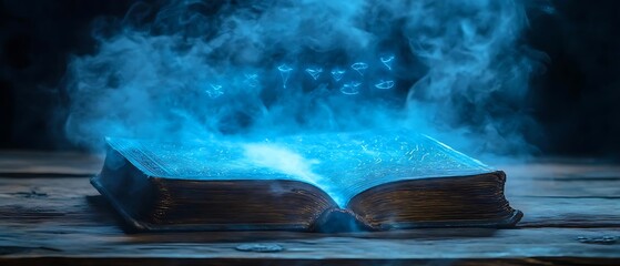 Glowing Book Mystical Symbols Magic