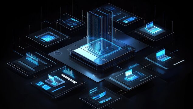 Abstract digital network system - Powered by Adobe