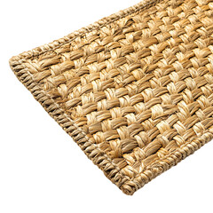 Modern Eco Straw Mat with a Natural Woven Texture Isolated on Transparent Background
