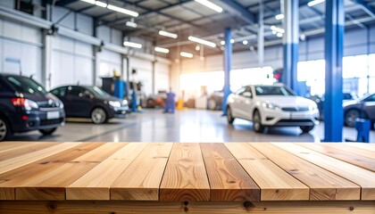 Auto Repair Shop Wood Tabletop.
