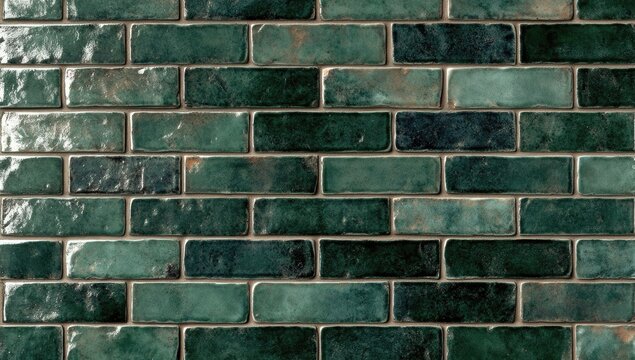 Dark teal rectangular wall tiles