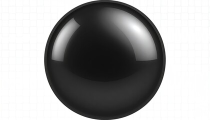 Black glossy sphere with white grid.