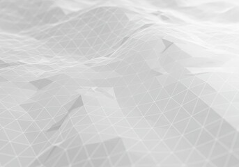 3D Polygonal Abstract White Background with Triangle Grid and Modern Design