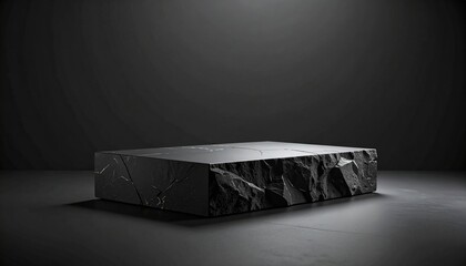 Black Marble Podium with Dark Studio.