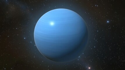 Neptune Planet with Rings in Deep Space