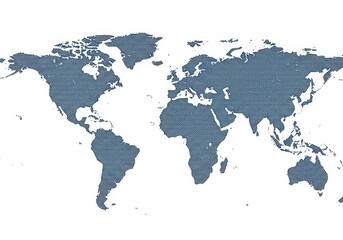 Naklejka premium Abstract Digital World Map Illustration With Blue And White Tones