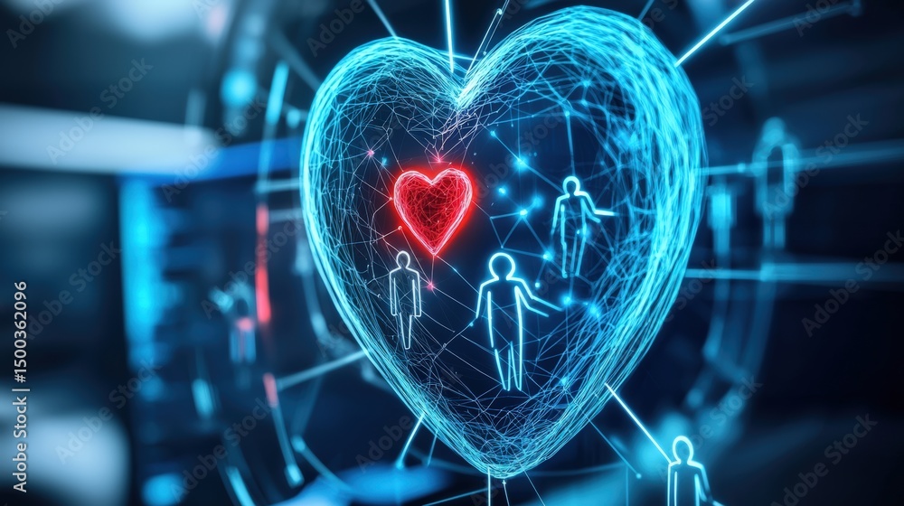 Poster digital heartbeat exploring emotional connection through technology in a virtual environment