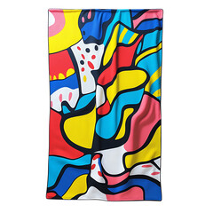 Playful Beach Towel with Giant Quirky Hand Drawn Do Isolated on Transparent Background