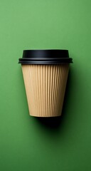 Coffee Cup with Green Background.