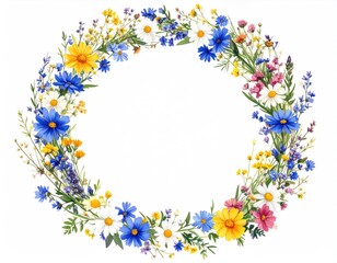 Floral wreath of wildflowers