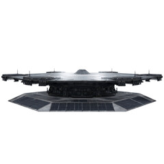Futuristic Space Station Landing Pad Sci-Fi Megastructure Design