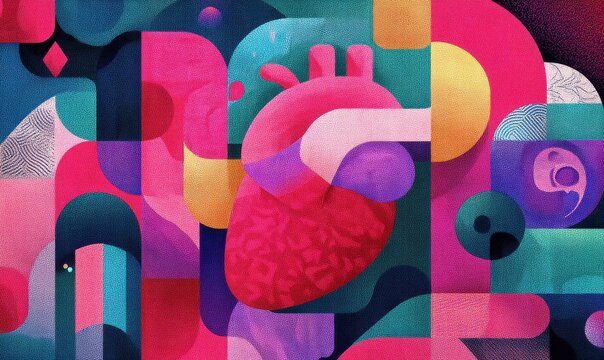 Cuore Astratto in Composizione Geometrica