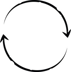 Hand Drawn Black Curved Arrow Swirl And Loop Doodle Arrow With Transparent PNG