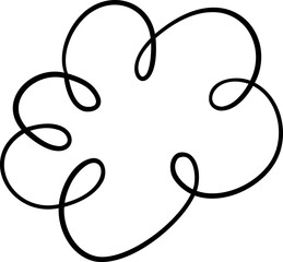 Playful Double-Looped Cloud Outline in Hand Drawn Style