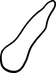 Pill-Shaped Abstract Blob with Balanced Curves in Minimal Line Style