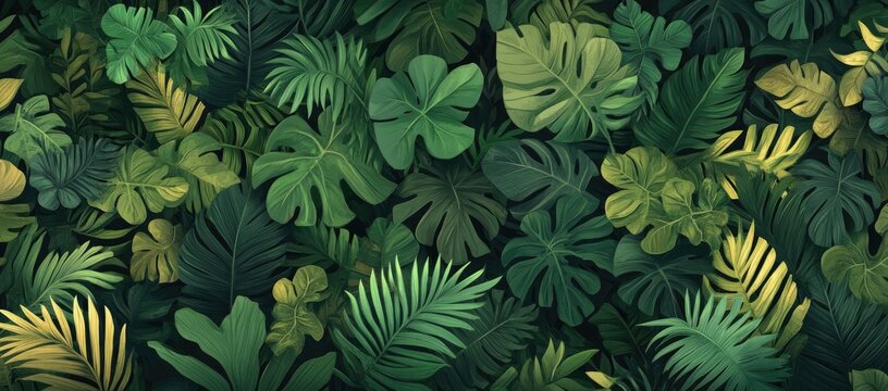 Lush tropical foliage pattern