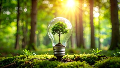 Green Energy Forest Lightbulb.