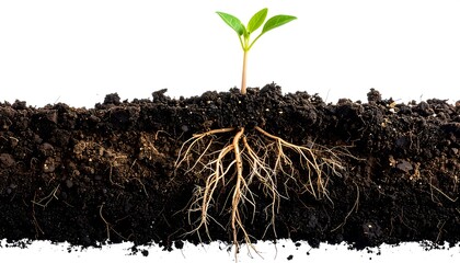 Seedling Roots in Soil.