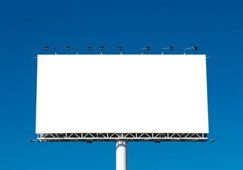 Photo Of A Blank Billboard Against A Clear Blue Sky Advertising Space