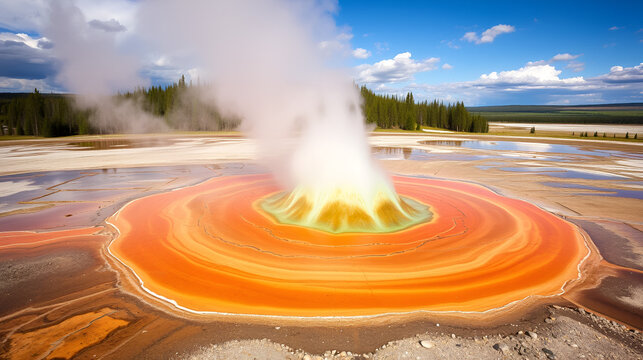 Spasmodic Geyser in Yellowstone National Park in Wyoming in the USA