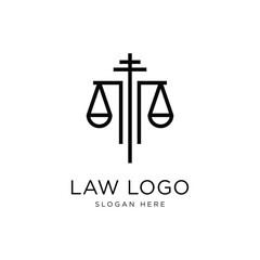 Law Scales Logo Design Graphic Vector