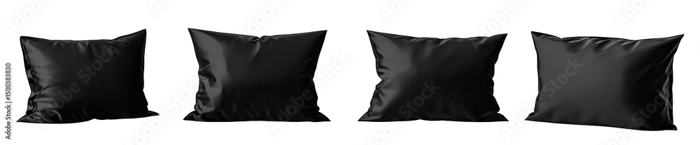 Aufkleber four black pillows isolated on transparent background they are all the same size and shape and they 
