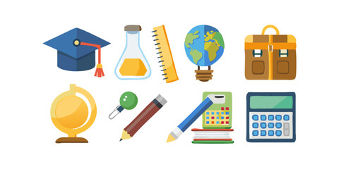 school icons set