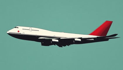 Naklejka premium Jet aereo in volo, vista laterale