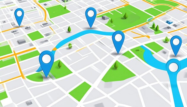 City map route navigation.