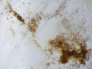 Abstract Brown and White Rust Stains on Surface
