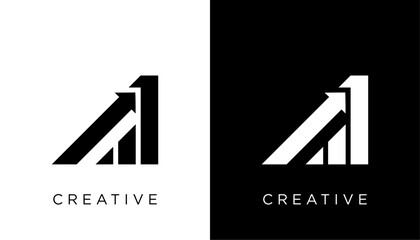 A letter logo design. Action A letter logo vector template