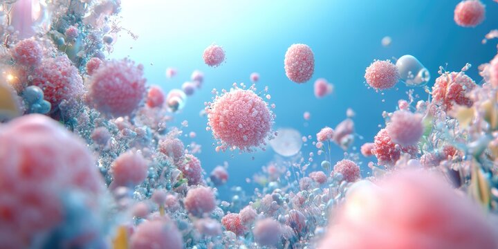 Pink cells in a liquid environment